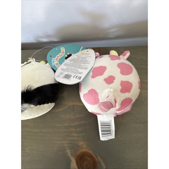 NWT Set of 2- Squishmallow Cow Clip CONNOR & Evangelica 3.5 Inch Soft Plush New - Picture 7 of 11